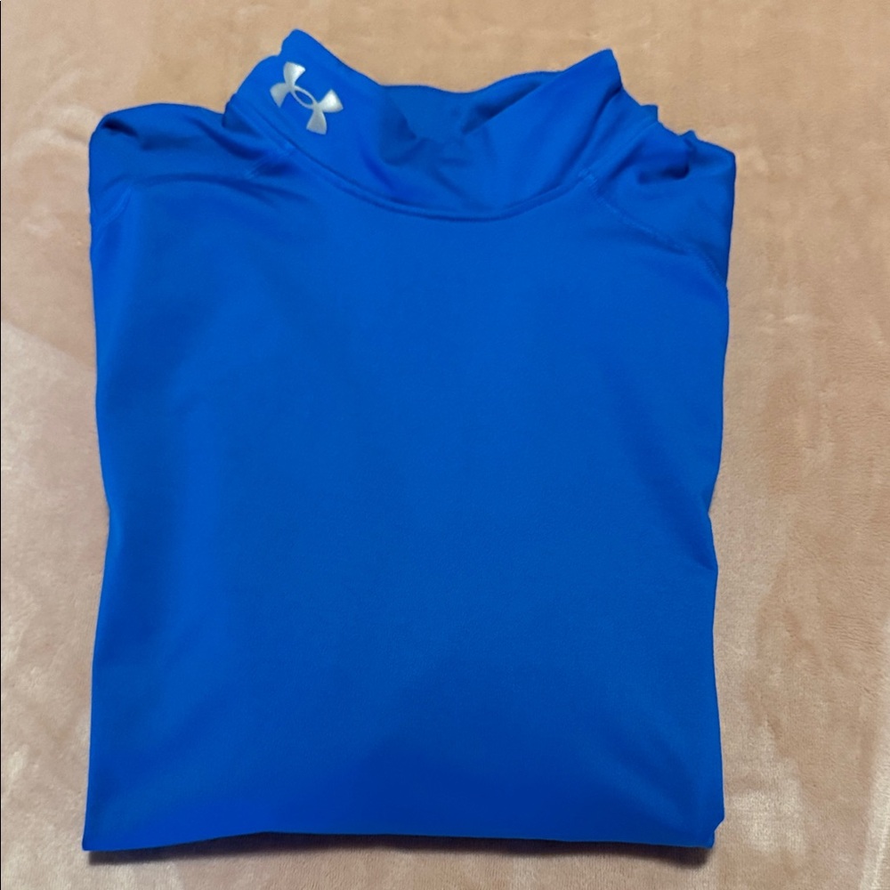 Men's Under Armour Blue & Black Long Sleeve Cold Gear Shirt Top Size Large